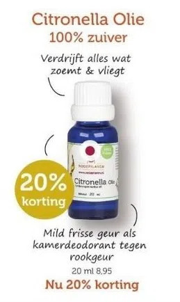 De Rode Pilaren Citronella olie 100% zuiver aanbieding