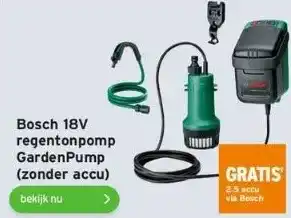 GAMMA Bosch 18v regentonpomp gardenpump (zonder accu) aanbieding