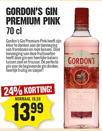 Dirck 3 Gordon's Gin Premium Pink 700ml aanbieding