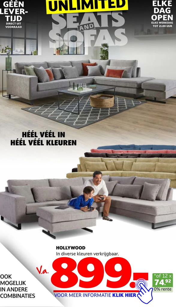 Hollywood aanbieding bij Seats and Sofas