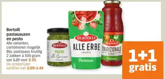 Albert Heijn Bertolli pastasauzen en pesto aanbieding