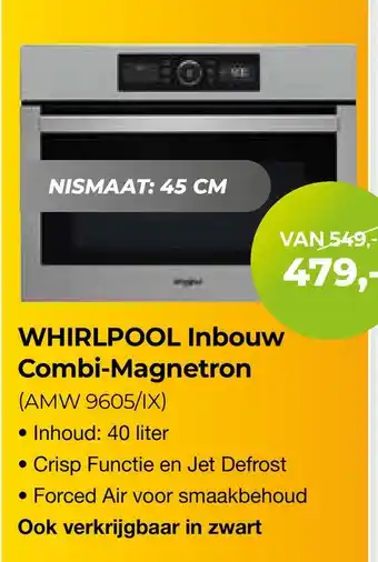 EP Beerepoot Whirlpool inbouw combi-magnetron (amw 9605/ix) aanbieding