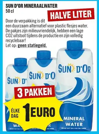 Dirck 3 Sun D'or mineraalwater 3 st aanbieding