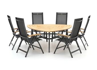 Kees Smit Hartman troy/triangular 170cm dining tuinset 7-delig aanbieding