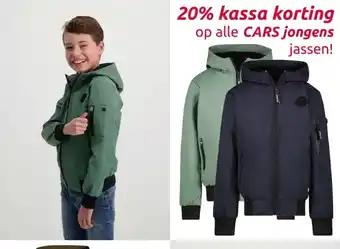 Jola Mode 20% kassa korting op alle cars jongens jassen! aanbieding