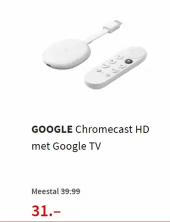 MediaMarkt GOOGLE Chromecast HD met Google TV aanbieding