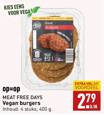 ALDI MEAT FREE DAYS Vegan burgers 400g aanbieding