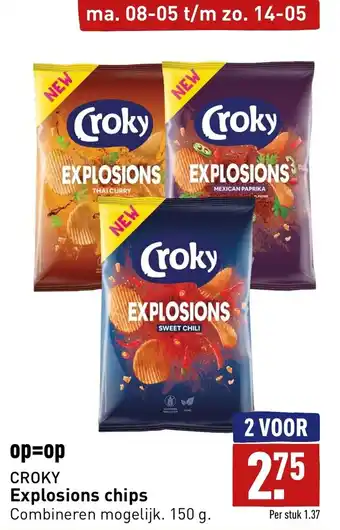 ALDI CROKY Explosions chips 150g aanbieding