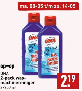 ALDI UNA 2-pack was-machinereiniger 2x250 ml. aanbieding