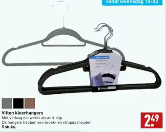 ALDI Vilten kleerhangers aanbieding