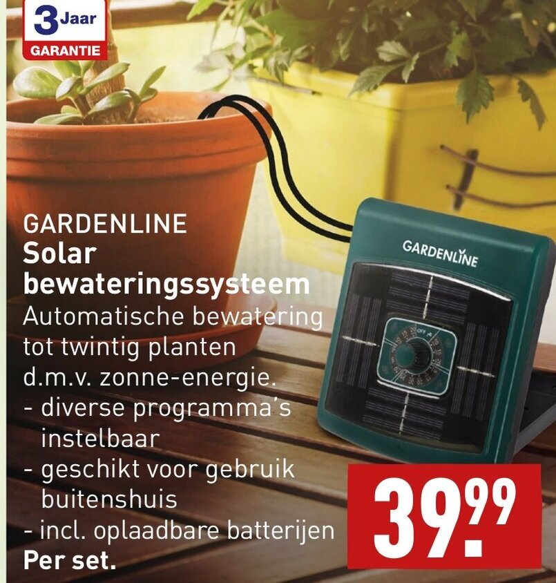 GARDENLINE Solar bewateringssysteem aanbieding bij ALDI