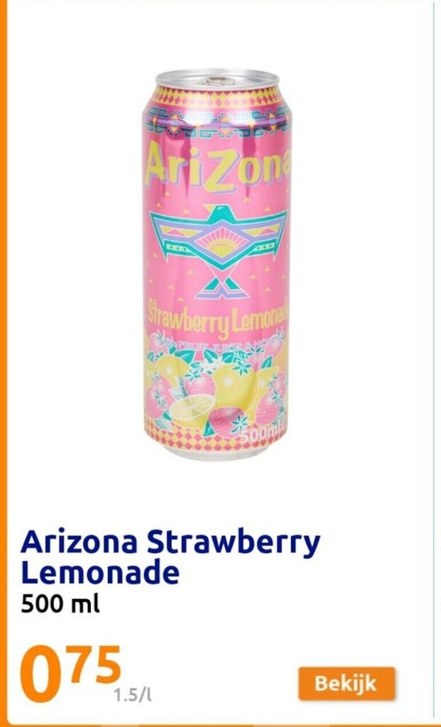 Arizona Strawberry Lemonade 500 ml aanbieding bij Action