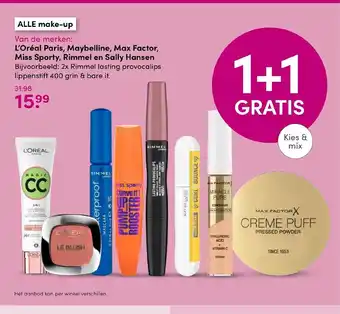 Drogisterij Visser L'Oréal Paris, Maybelline, Max Factor, Miss Sporty, Rimmel en Sally Hansen aanbieding