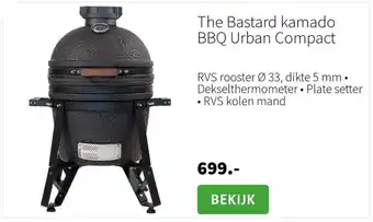 Intratuin The Bastard kamado BBQ Urban Compact aanbieding