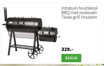 Intratuin Intratuin houtskool BBQ met rookoven Texas grill Houston aanbieding