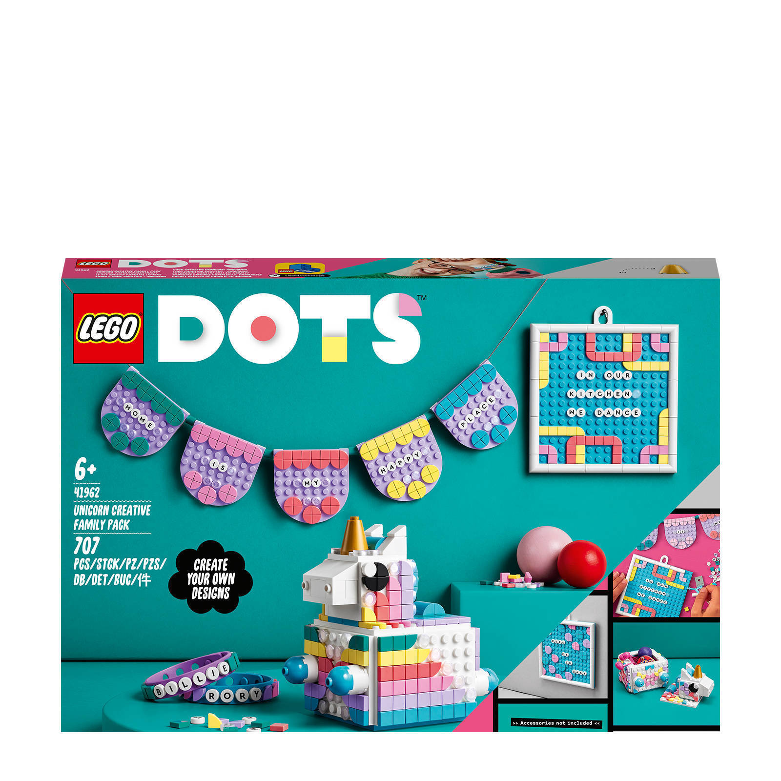 Wehkamp Lego dots eenhoorn creatieve gezinsset 41962 aanbieding