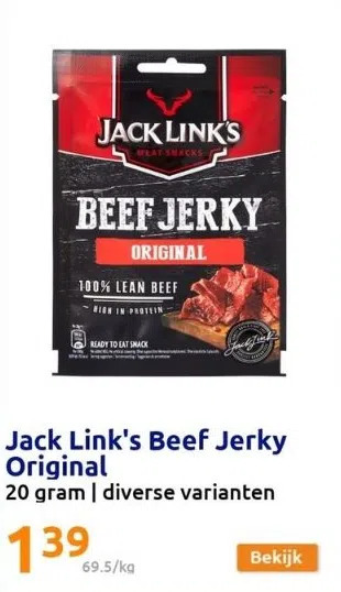 Action Jack link's beef jerky original aanbieding