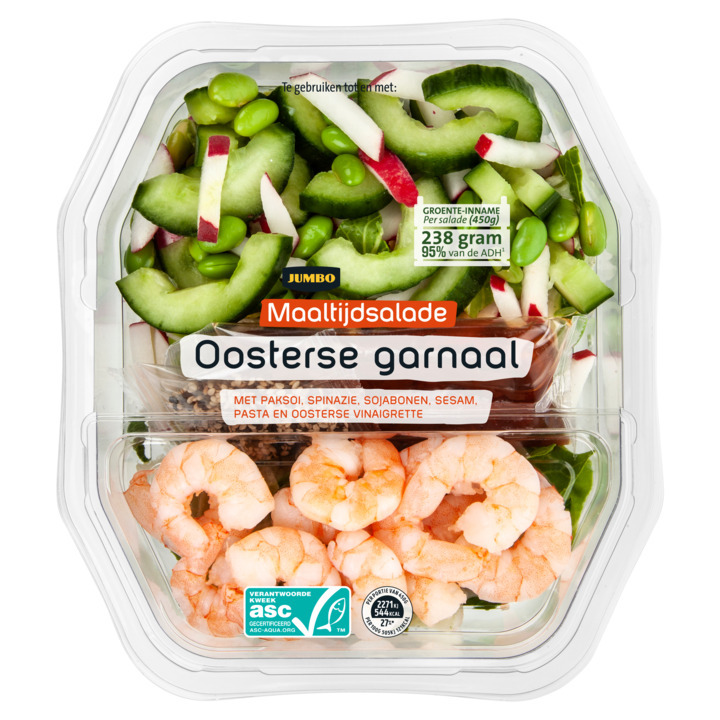 Jumbo Jumbo maaltijdsalade oosterse garnaal 450g aanbieding