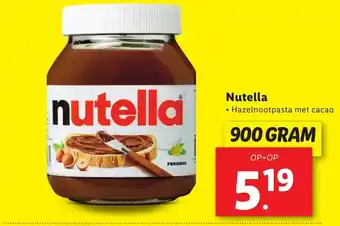 Lidl Nutella 900g aanbieding