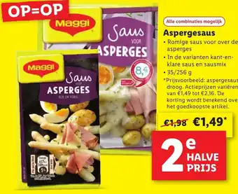 Lidl Aspergesaus aanbieding