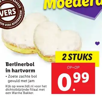 Lidl Berlinerbol in hartvorm aanbieding