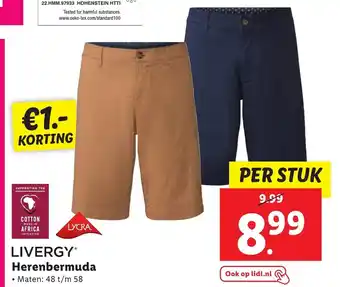 Lidl LIVERGYⓇ Herenbermuda aanbieding