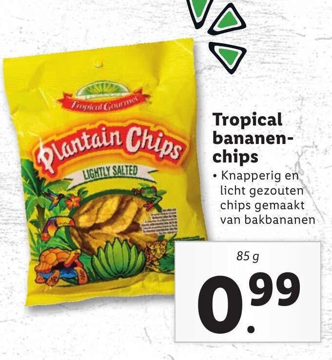 Tropical bananenchips 85g aanbieding bij Lidl