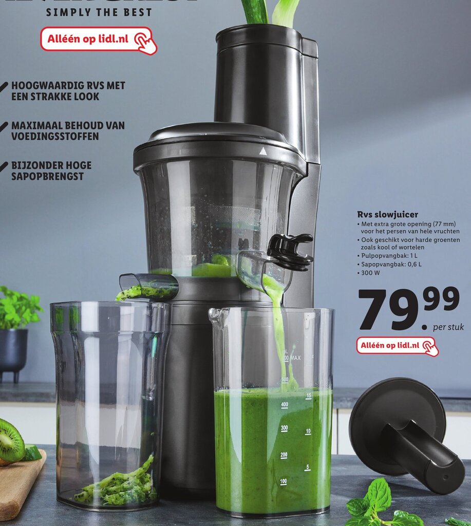 Rvs slowjuicer aanbieding bij Lidl