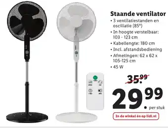 Lidl Staande ventilator aanbieding