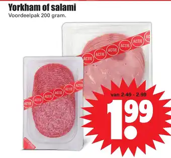 Dirk Yorkham of Salami 200g aanbieding