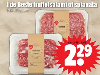 Dirk Truffelsalami of spinata 110g aanbieding