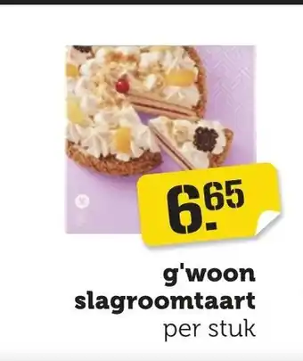 Coop G'woon slagroomtaart aanbieding