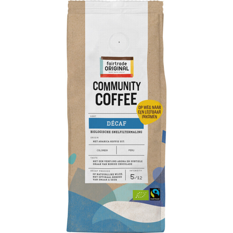Fairtrade original community coffee decaf snelfilter aanbieding bij