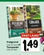 Vomar Voordeelmarkt Potgrond zak 20 liter of tuinaarde zak 25 liter aanbieding