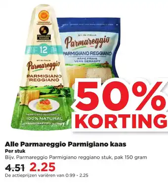 PLUS Parmareggio Parmigiano reggiano 150 gram aanbieding