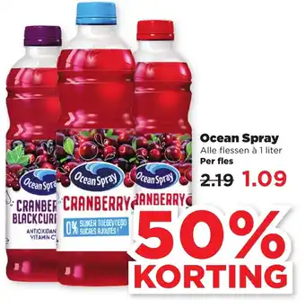 PLUS Ocean Spray cranberry 1 liter aanbieding