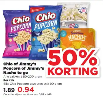 PLUS Chio Popcorn gezouten, 90 gram aanbieding