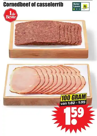 Dirk Cornedbeef of casselerrib 100 GRAM aanbieding