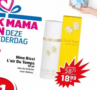 Trekpleister Nina Ricci L'air Du Temps 30 ml aanbieding