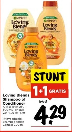 Vomar Voordeelmarkt Loving blends shampoo of conditioner aanbieding