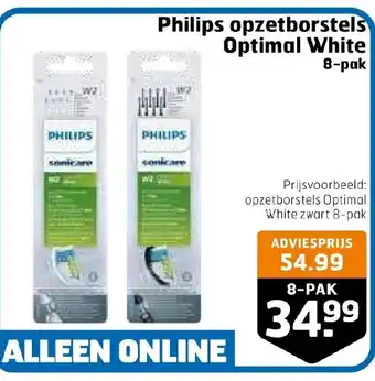 Trekpleister Philips opzetborstels Optimal White 8-pak aanbieding