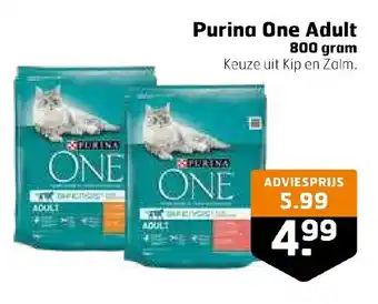 Trekpleister Purina One Adult 800 gram aanbieding