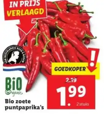 Lidl Bio zoete puntpaprika's aanbieding