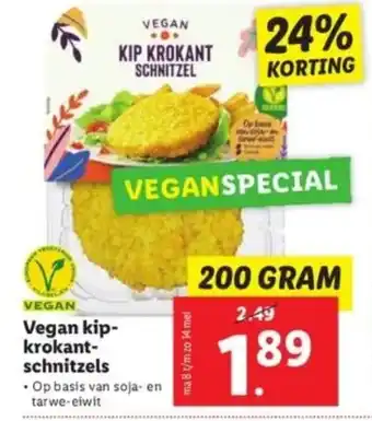 Lidl Vegan kip-krokant- schnitzels 200g aanbieding