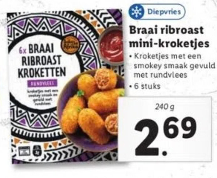 Braai ribroast minikroketjes 240g aanbieding bij Lidl