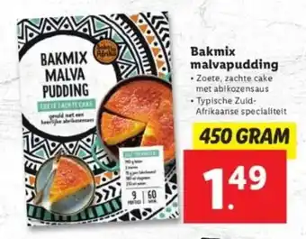 Lidl Bakmix malvapudding 450g aanbieding