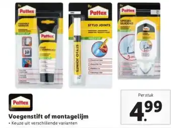 Lidl Voegenstift of montagelijm aanbieding