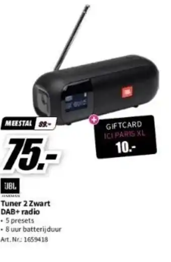 MediaMarkt Tuner 2 Zwart DAB+ radio aanbieding