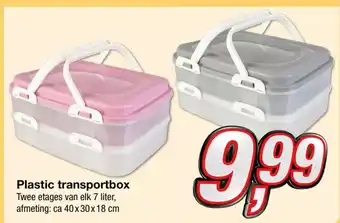 Kik Plastic transportboxPlastic transportbox Twee etages van elk 7 liter, afmeting: ca 40x30x18 cm 40x30x18 cm aanbieding