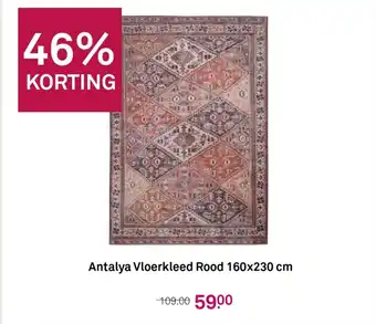 Karwei Antalya Vloerkleed Rood 160x230 cm aanbieding